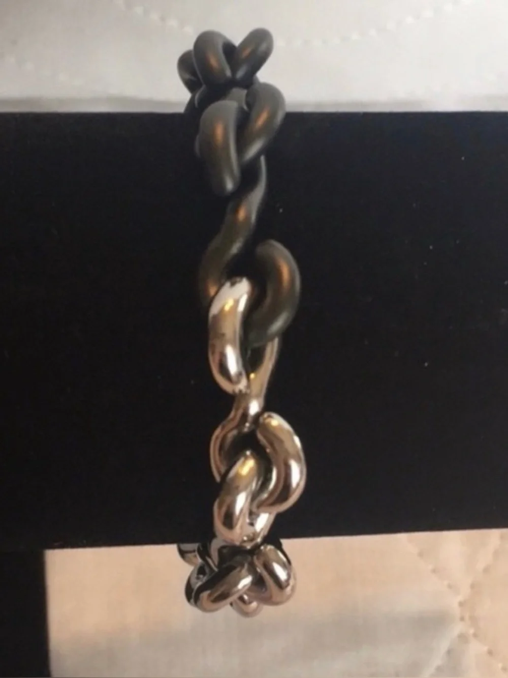 Stainless Steel Mens Two Tone Chain Link Bracelet NWT